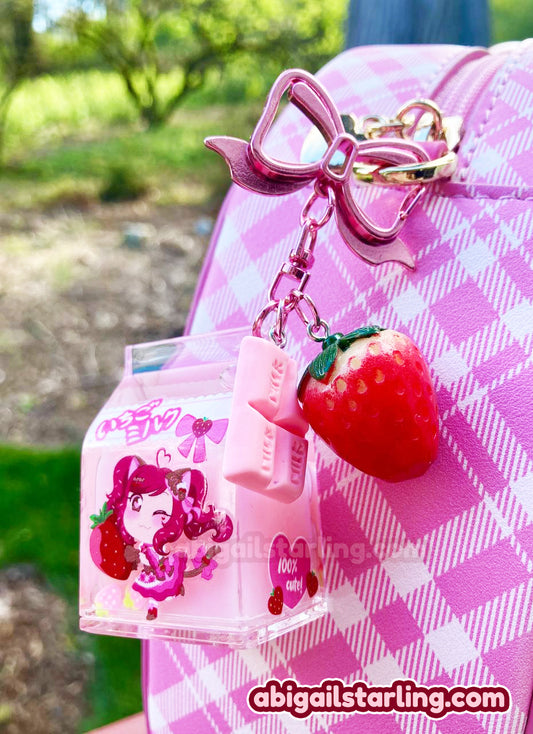 Strawberry Milk keychain