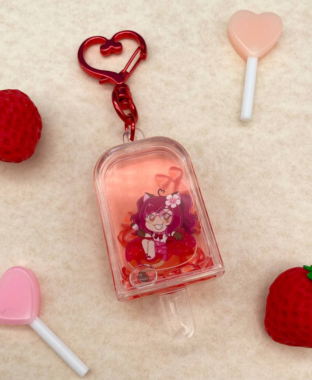 Summer Vibes Berry Popsicle Keychain