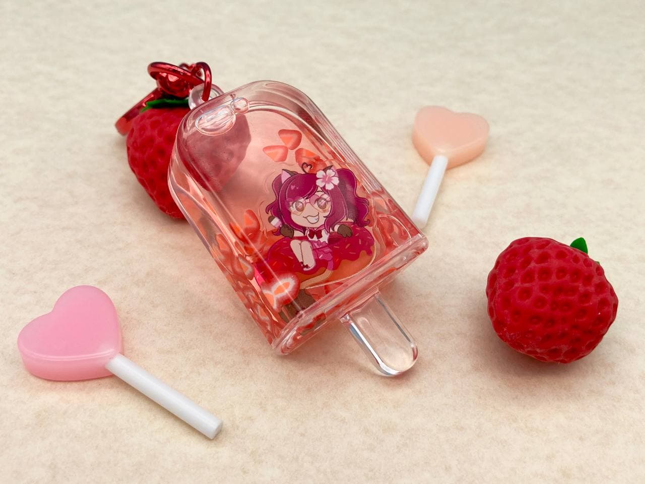Summer Vibes Berry Popsicle Keychain